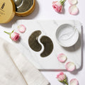Black Pearl Under Eye Masks flat lay with bowl
