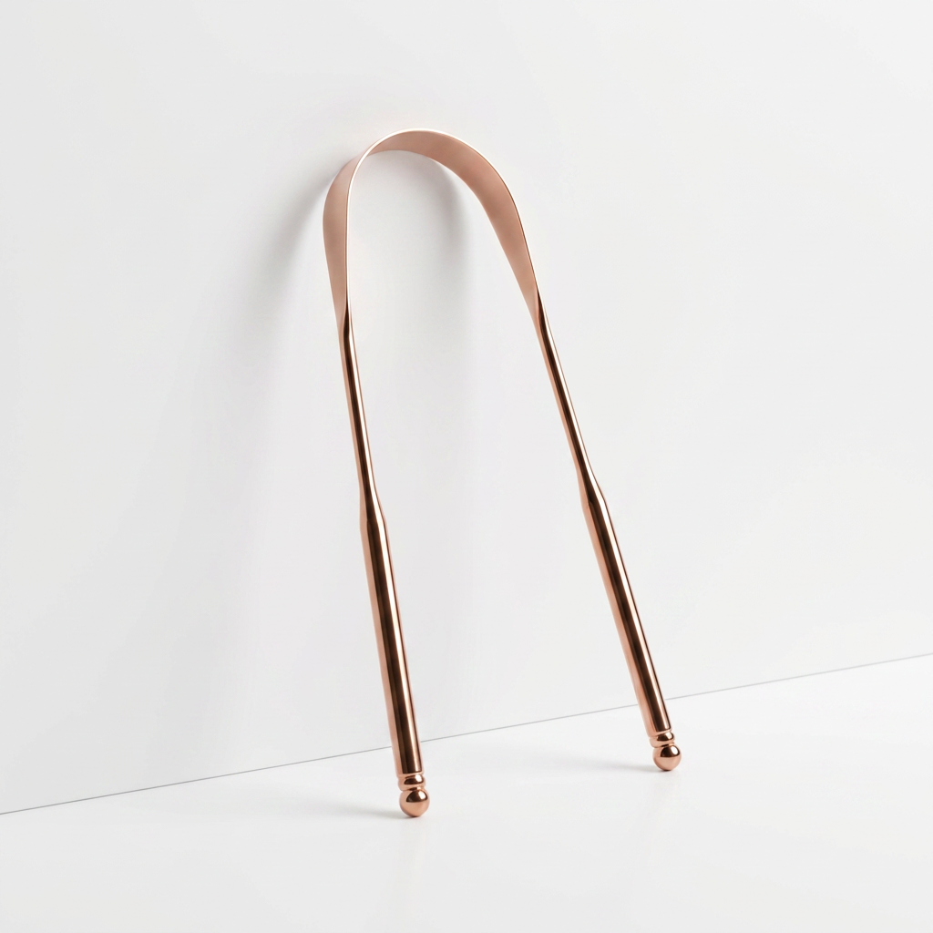 Vellé Rose Gold Stainless Steel Tongue Scraper product shot